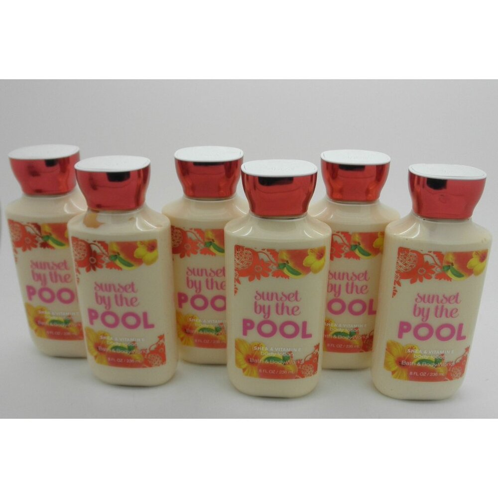 BATH & BODY WORKS Body Lotion SUNSET BY THE POOL 8 oz each - Lot of 6